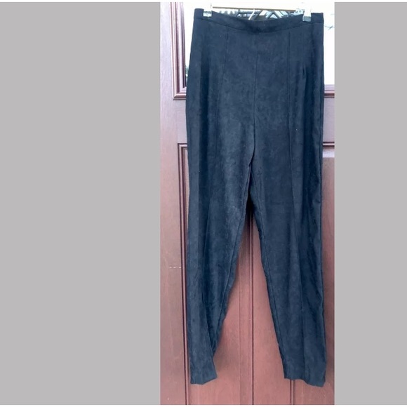 Vintage Leopard Cuff Black Faux Suede Jacket Pants - Picture 7 of 9